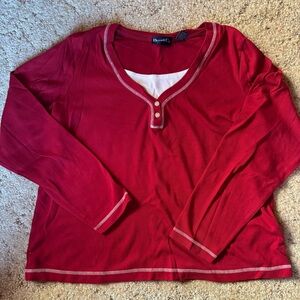 Denim & Co Red Blouse